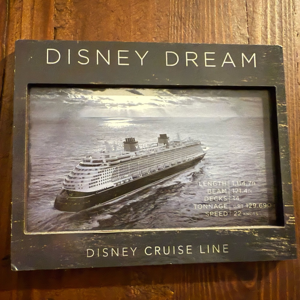 Rare Disney Cruise Line Disney Dream Black & White Large Magnet